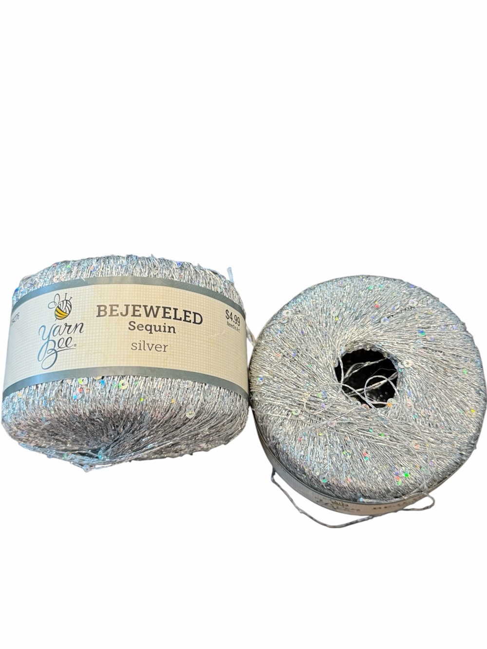 Yarn Bee Bejeweled Sequin Yarn Silver #45 2015 Colorful Holiday Craft Projects
